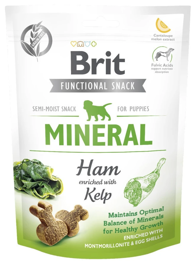 Ласощі для собак Brit Care Functional Snack Mineral Ham полувлажные минералы и ветчина 150г (8595602539994)