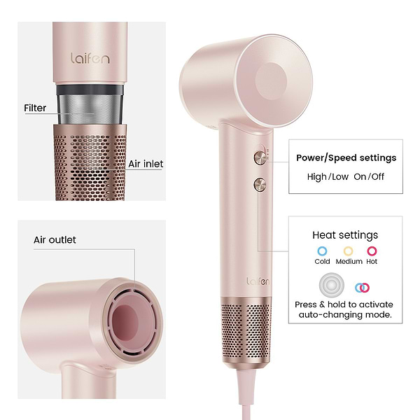 Фото - Фен Laifen Swift Premium Platinum рожевий (LF03-PPG-EU)