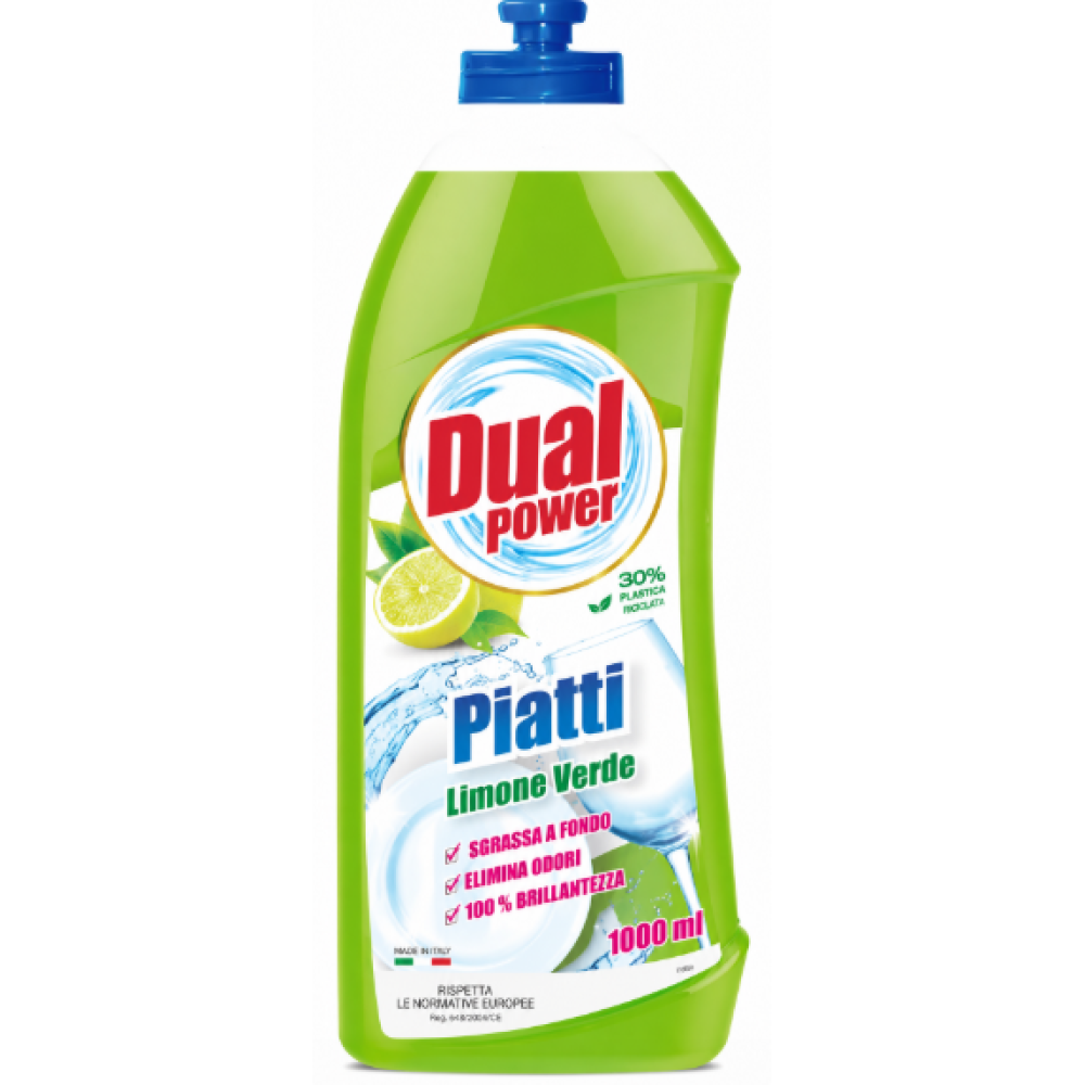 Средство для ручного мытья посуды Dual Power Зелёный лимон, 1 л