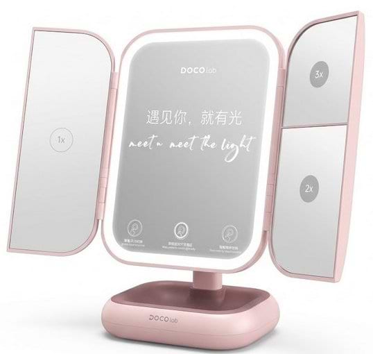 Косметичне дзеркало DOCO Folding Mirror Standart Edition Pink (FD001)