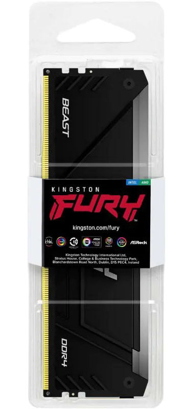 Фото - Память DDR Kingston DDR4 16GB 3200 FURY Beast RGB (KF432C16BB12A/16)