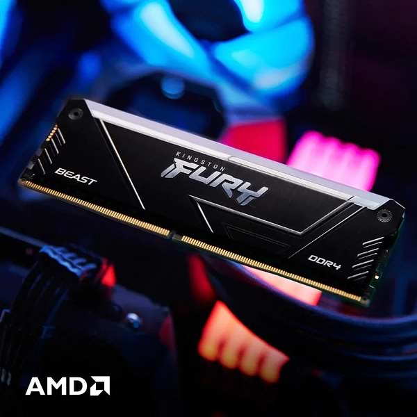 Фото - Память DDR Kingston DDR4 16GB 3200 FURY Beast RGB (KF432C16BB12A/16)