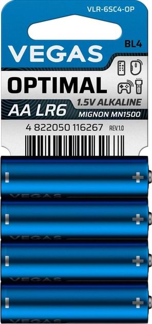 Батарейка тип AA Vegas VLR-6SC4-OP