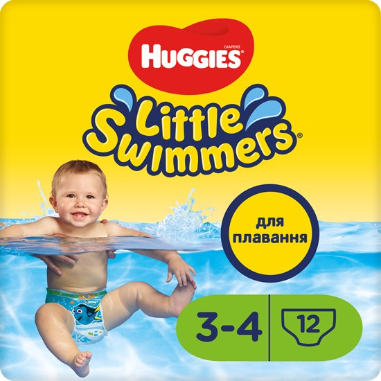 Одноразові підгузники-трусики для плавання Huggies Little Swimmers 3-4 (7-15 кг), 12 шт. (36000183399) - Фото 1