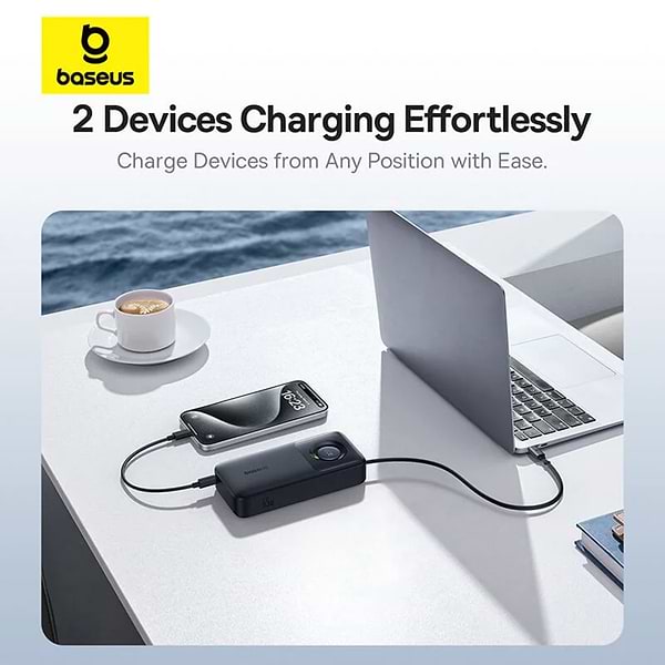 Фото - Батарея мобільна Baseus Free 2 Pull with Retractable Cable 20000mAh 65W PD QC Cosmic Black (P10073700123-00)