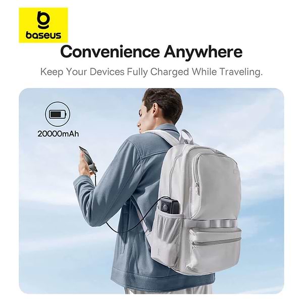 Фото - Батарея мобільна Baseus Free 2 Pull with Retractable Cable 20000mAh 65W PD QC Cosmic Black (P10073700123-00)