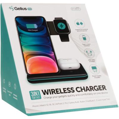 Фото - Бездротовий зарядний пристрій Gelius Pro Wireless Charger 3in1 15W GP-AWC01 Black (85112)