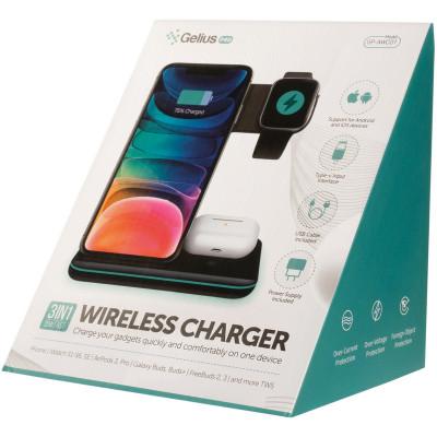 Фото - Бездротовий зарядний пристрій Gelius Pro Wireless Charger 3in1 15W GP-AWC01 Black (85112)