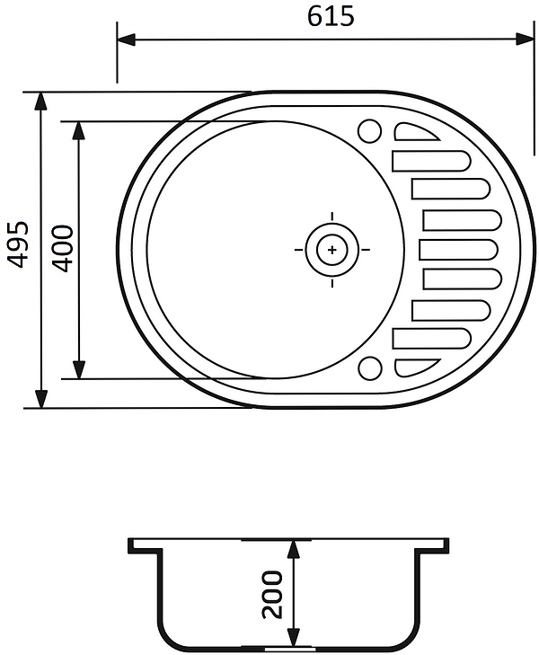 Фото - Мойка кухонная Adamant Ovum черный (1824296100403)