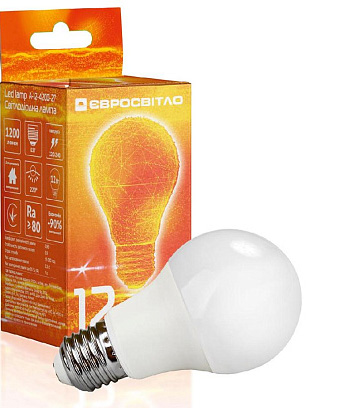 Фото - Лампочка светодиодная Євросвітло 12Вт 4200К A-12-4200-27 Е27 (000038859) Фото - Лампочка светодиодная Євросвітло 12Вт 4200К A-12-4200-27 Е27 (000038859)