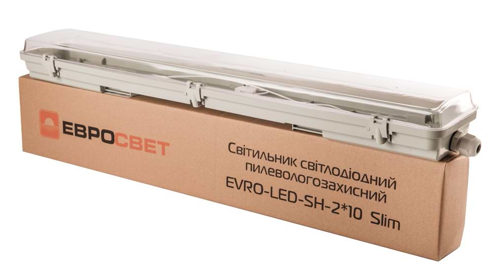 Світлодіодний світильник Євросвітло промисловий 2x600мм під лампу Т8 LED-SH-2x10 IP65 Slim (000039733) - Фото 1