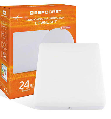 Світлодіодний світильник Євросвітло точковий накладний 24Вт квадрат LED-SS-170-24 4200К без рамки (000057964)
