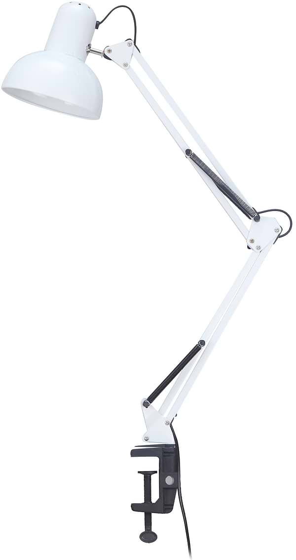 Фото - Настільна лампа Євросвітло Ridy-027 E27 зі струбциною біла (000057151)