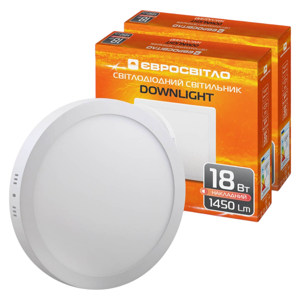 Світлодіодний світильник Євросвітло точковий накладний 18Вт коло LED-SR-225-18 4200К 2 шт. (000059017)