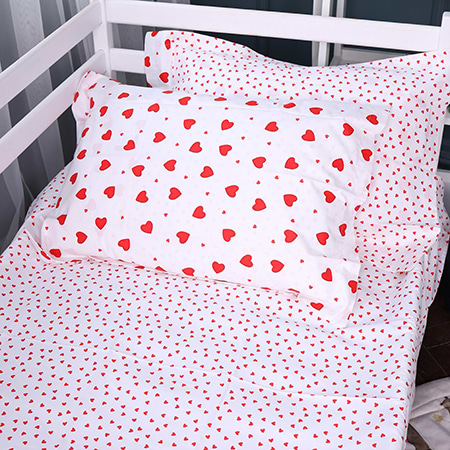 Простирадло двоспальне MirSon Poplin Line Kids 01 Little Hearts 180x200 см (2200009710759)