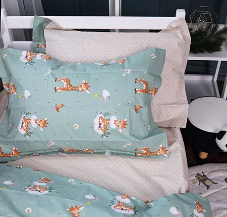 Простирадло двоспальне MirSon Poplin Line Kids 02 Giraffe 180x200 см (2200009712012)