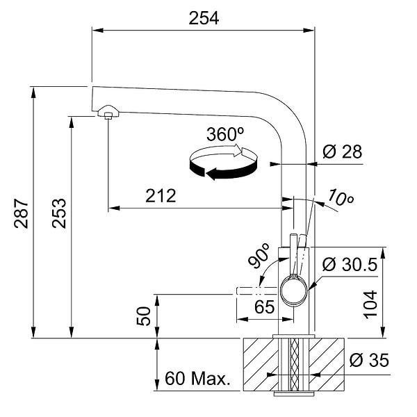 Фото - Смеситель кухонный Franke Lina L Clear Water 2.0 хром (120.0730.779)