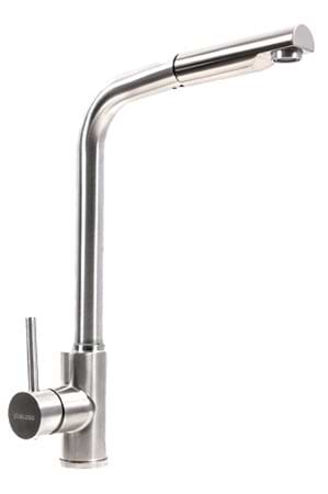 Смеситель кухонный VALESO с выдвижной воронкой Q411B нержавейка