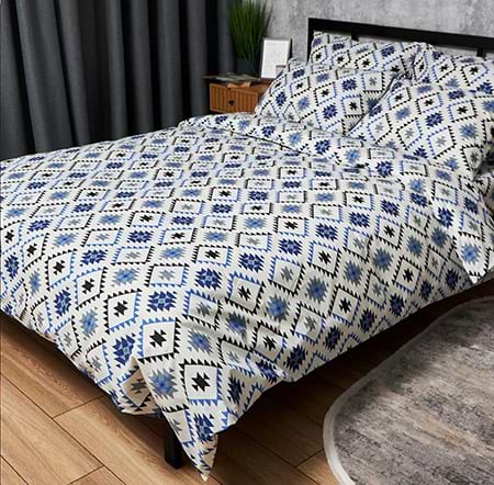 Пододеяльник двуспальный Moon&Star Бязь Gold Люкс Blue Mosaic 175x210 см (MS-870000602)