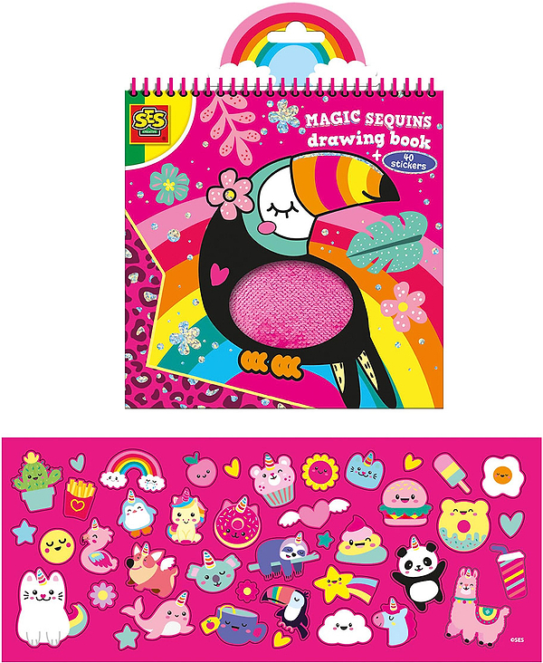 Фото - Розмальовки класичні Ses Creative Блискітки (15 листів для розфарбовування, 40 стікерів з блискітками) (00114S)