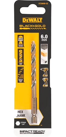 Свердло DeWALT EXTREME IMPACT Black&Gold HSS-G (DT20608)