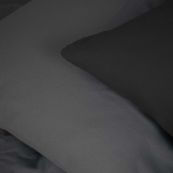 Фото - Комплект постільної білизни MirSon 002-005 Black/Marengo 2x143x210 см (2200009657054)