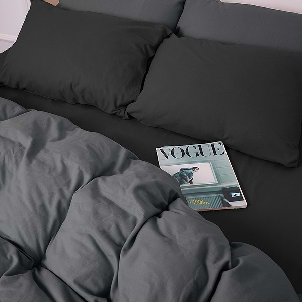 Фото - Комплект постільної білизни MirSon 002-005 Black/Marengo 2x143x210 см (2200009657054)