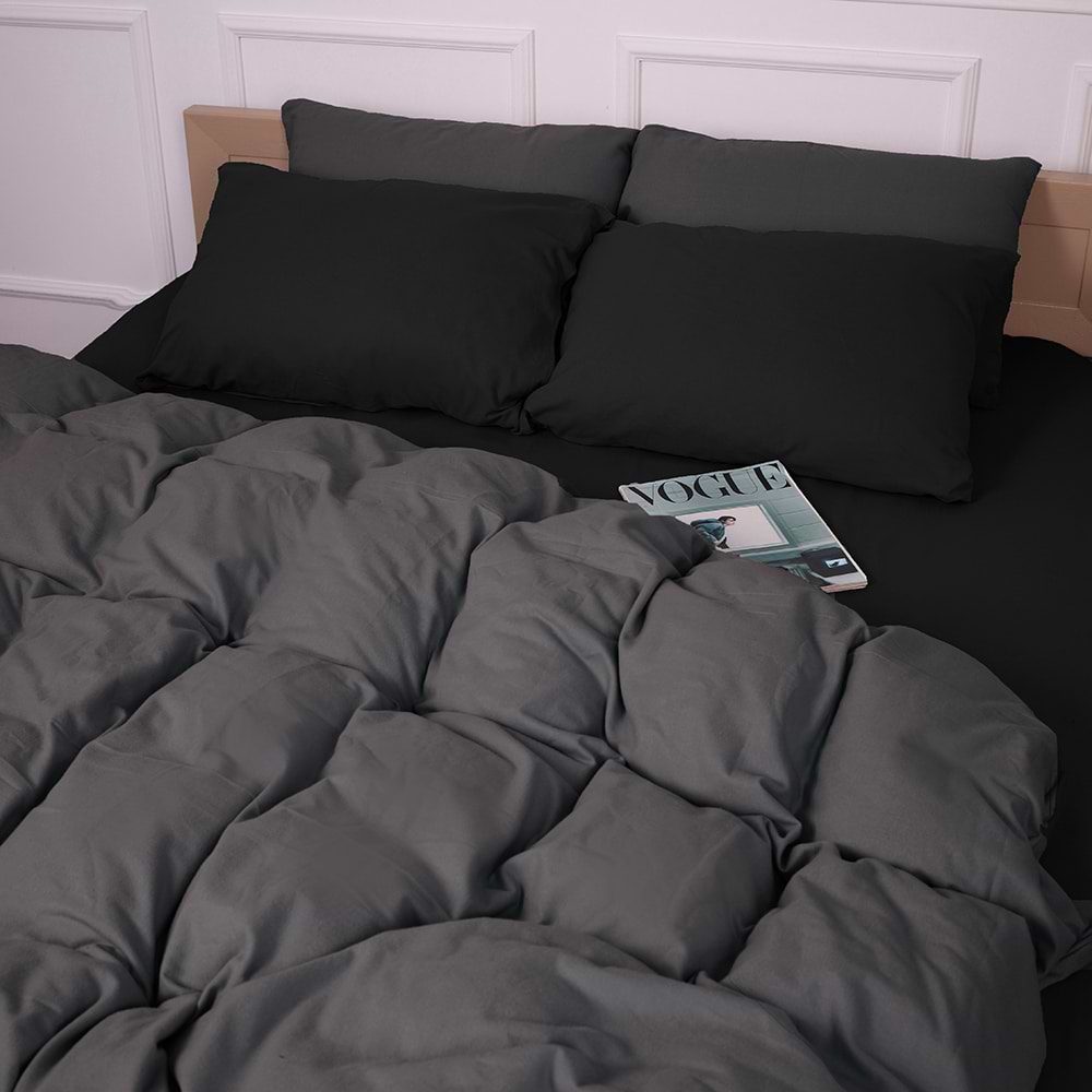 Комплект постельного белья MirSon 002-005 Black/Marengo 2x143x210 см (2200009657054)