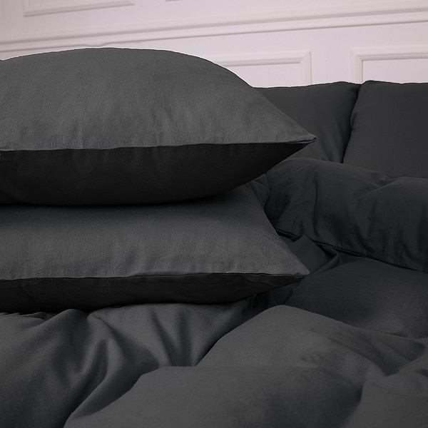 Фото - Комплект постільної білизни MirSon 002-005 Black/Marengo 2x143x210 см (2200009657054)