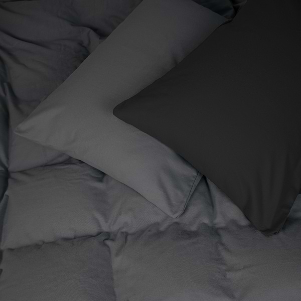 Фото - Комплект постільної білизни MirSon 002-005 Black/Marengo 2x143x210 см (2200009657054)