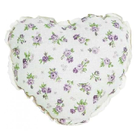 Подушка декоративна Прованс серце Lilac Rose з мереживом 35х35 см (003704)