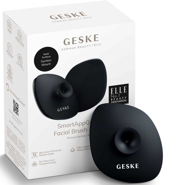 Щітка для чищення обличчя GESKE Facial Brush 4 в 1 чорний з тримачем (GK000038BK01) - Фото 1