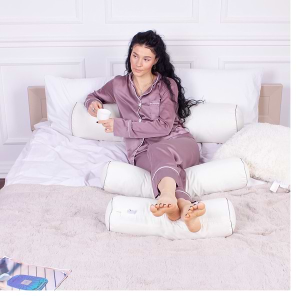 Фото - Подушка валик MirSon №8344 Eco Line Creamy Tencel 100х20 см (2200006250548)