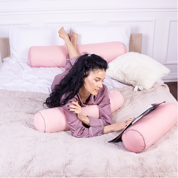 Фото - Подушка валик MirSon №8345 Eco Line Coral BamBoo 100х16 см (2200006250593)