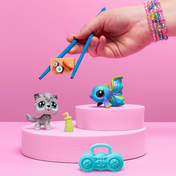 Фото - Колекційні фігурки набір Littlest Pet Shop РОК-Н-РОЛЬНІ СУШІ (2 фігурки, аксесуари) (00526)