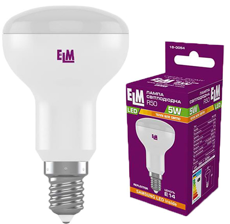Лампочка світлодіодна ELM 5W R50 E14 3000K (18-0054)