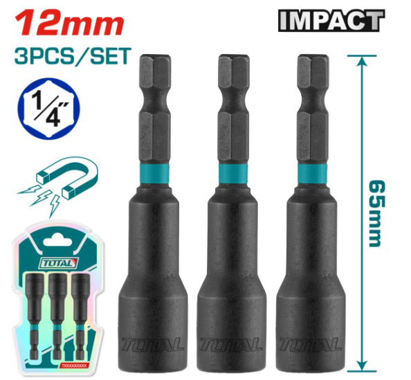 Набор торцевых ключей Total 12x65 мм 3 шт. (TAC271231)