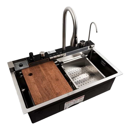 Мийка кухонна Platinum 75x45М сатин Handmade "Водоспад"