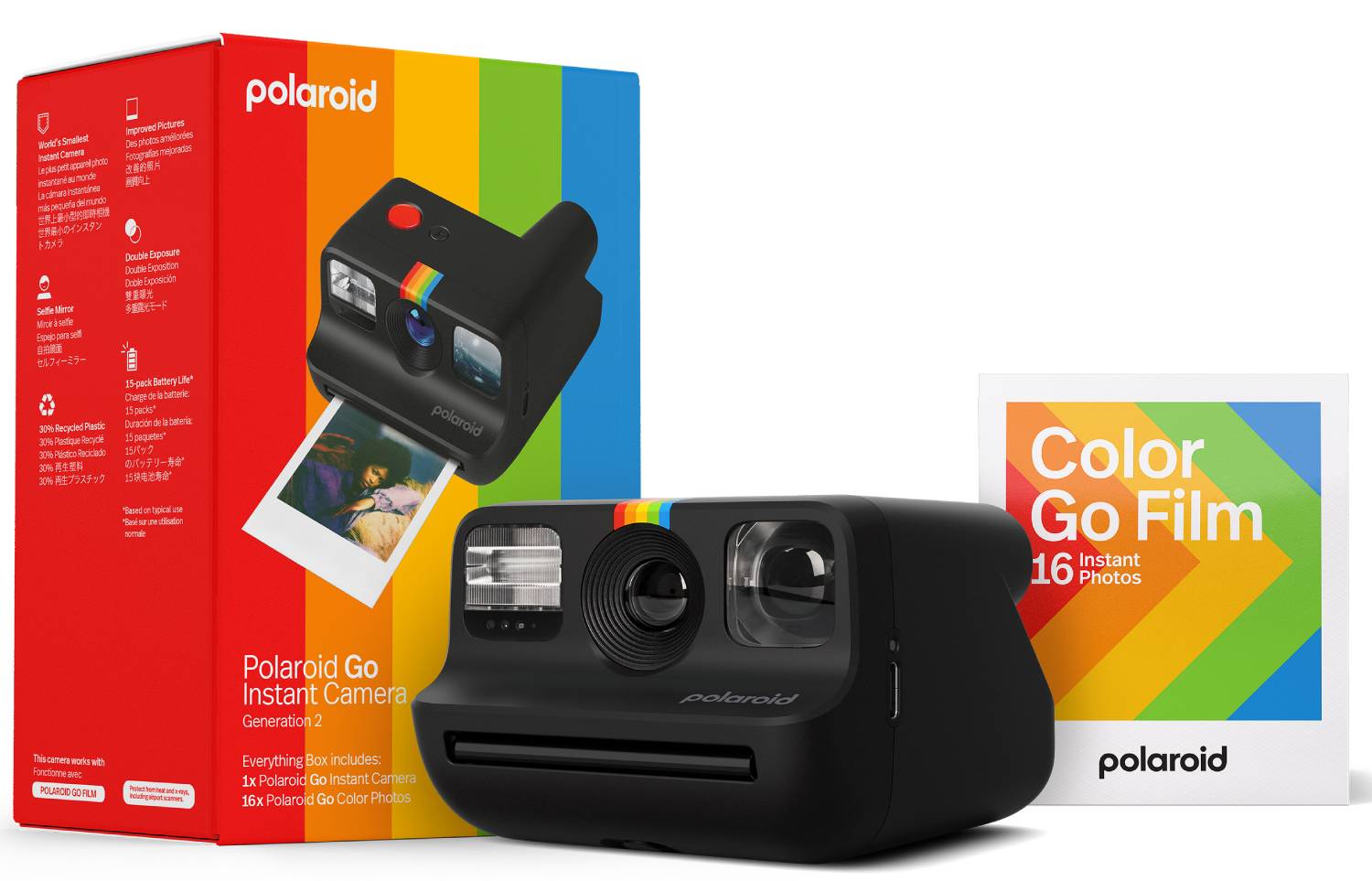 Фотокамера миттєвого друку Polaroid Go Gen 2 Black Everything Box (6280) - Фото 1
