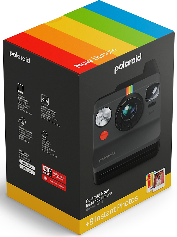 Фото - Фотокамера миттєвого друку Polaroid Now Gen 3 Black + Color Film Bundle (8 photos) (6572)