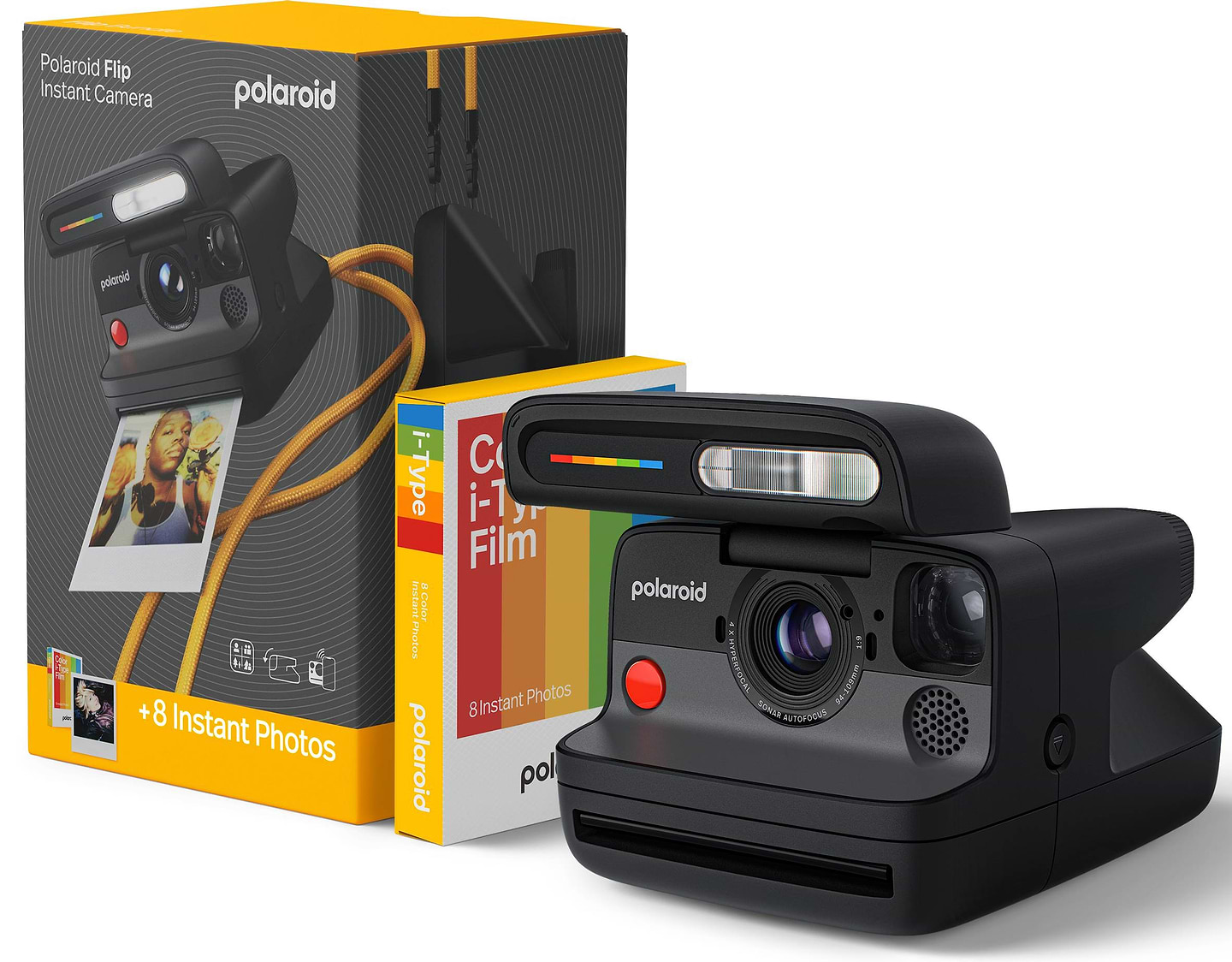 Купити Фотокамера миттєвого друку Polaroid Flip Black + Color Film Bundle (6574) - Фото 1 Фотокамера миттєвого друку Polaroid Flip Black + Color Film Bundle (6574) - Фото 1