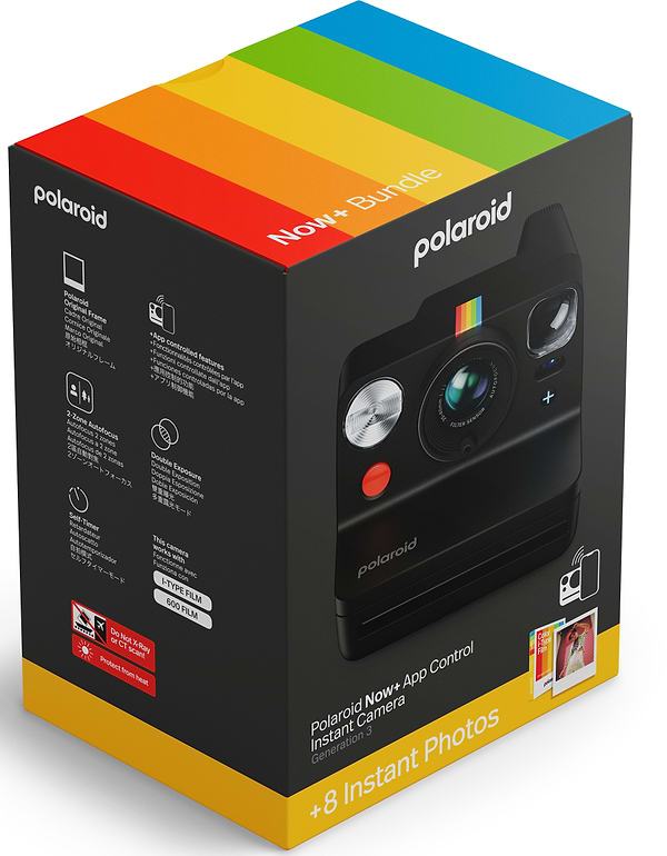 Фото - Фотокамера миттєвого друку Polaroid Now+ Gen 3 Black + Color Film Bundle (8 photos) (6575)