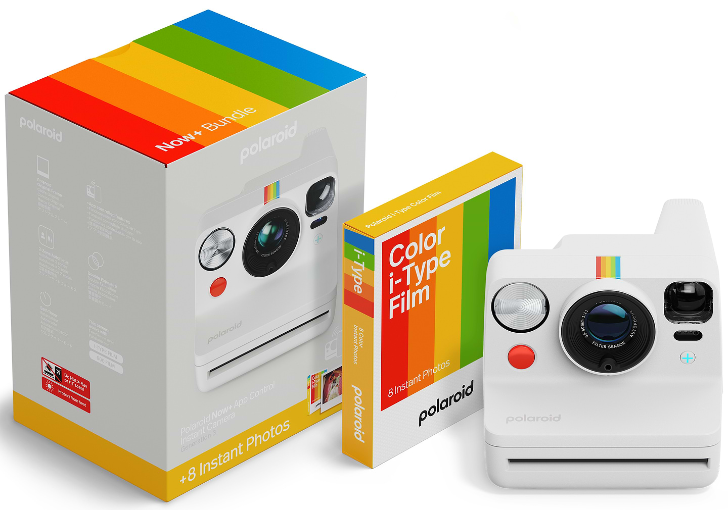 Фотокамера миттєвого друку Polaroid Now+ Gen 3 White + Color Film Bundle (8 photos) (6576) - Фото 1