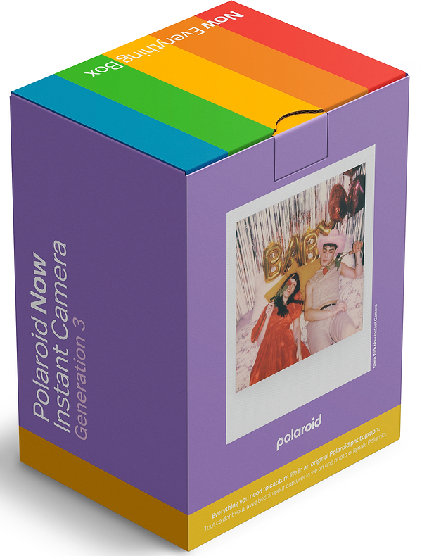 Фото - Фотокамера миттєвого друку Polaroid Now Gen 3 Pebble White + Color Film Bundle (8 photos) (6573)
