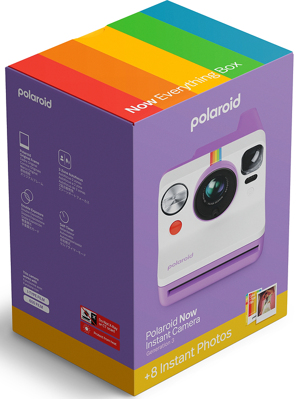 Фото - Фотокамера миттєвого друку Polaroid Now Gen 3 Pebble White + Color Film Bundle (8 photos) (6573)