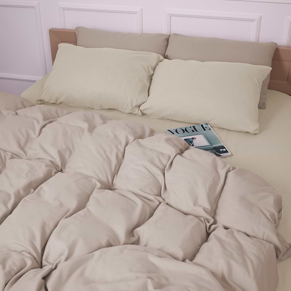 Комплект постільної білизни MirSon 007-004 Milk/Cappuchino 2x143x210 см (2200009659454)