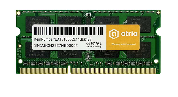 Фото - Память DDR ATRIA SO-DIMM DDR3 8/1600 (UAT31600CL11SLK1/8)