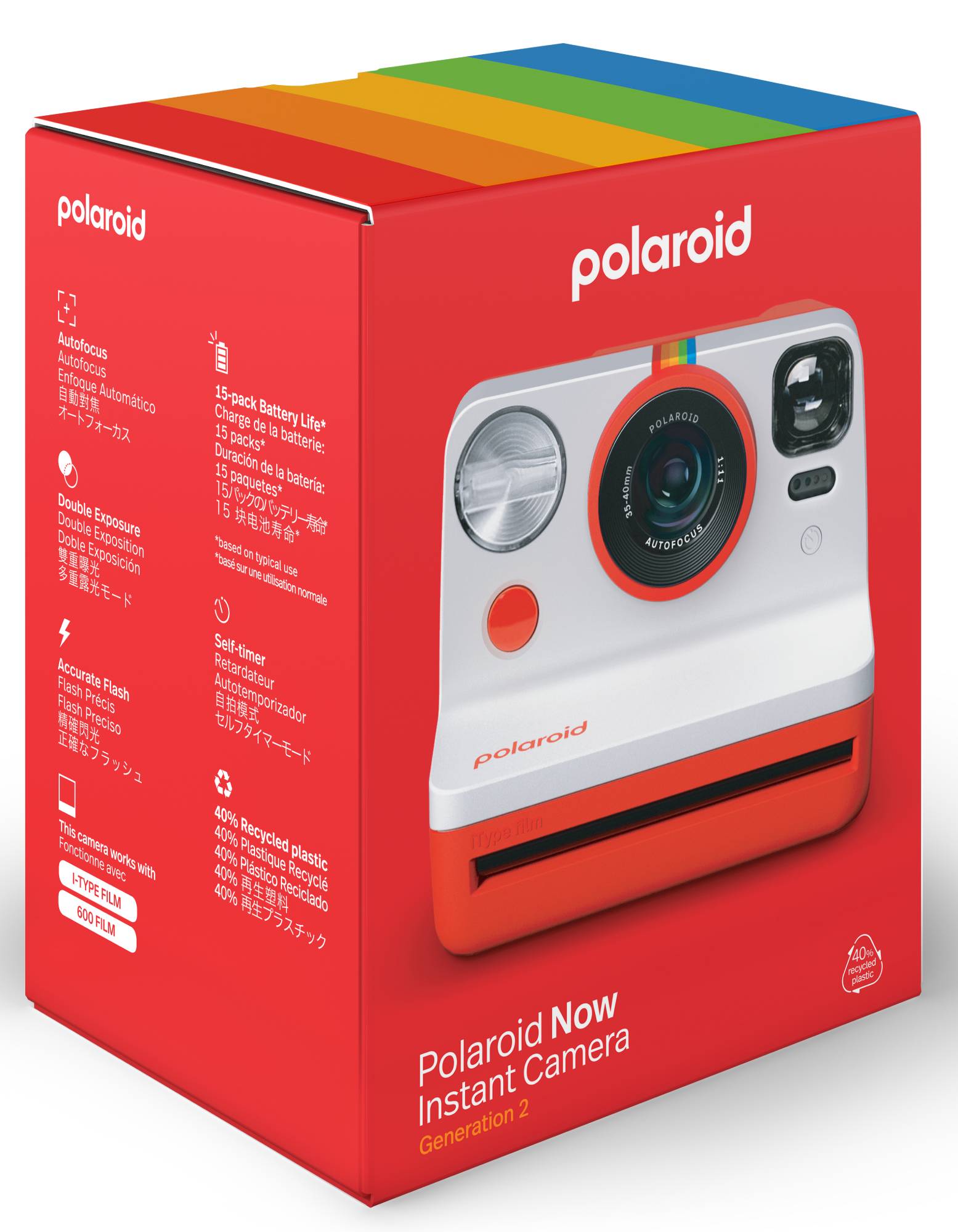 Фото - Фотокамера миттєвого друку Polaroid Now Gen 2 - Red (9074)