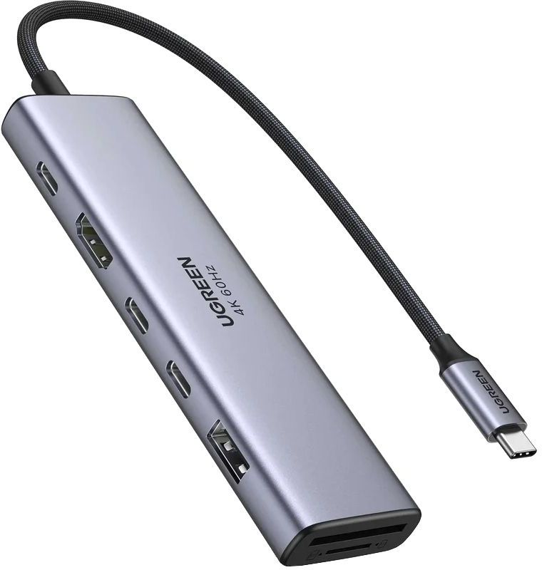 Хаб USB UGREEN USB3.2 Type-C --> HDMI 2хUSB 3.0 2xUSB-C 100W CM511 (45521)