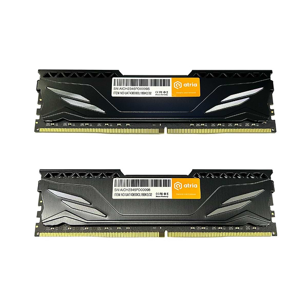Фото - Память DDR ATRIA Fly Blue DDR4 32/3600 2x16GB (UAT43600CL18BK2/32)